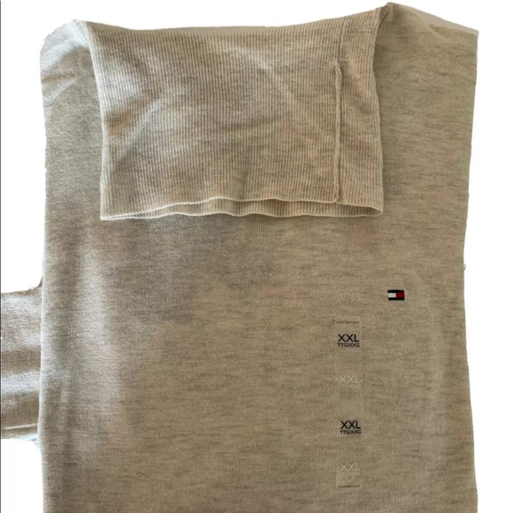 Tommy Hilfiger Mens Off white Merino Wool Blend Turtleneck Sweater 2XL - Picture 3 of 8